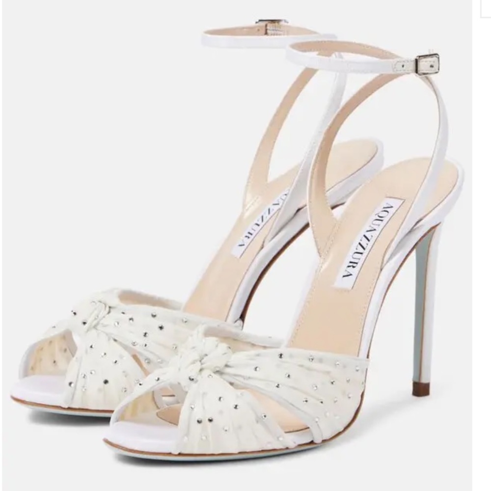 Aquazzura Slow Kisses 105 mm embellished leather sandals